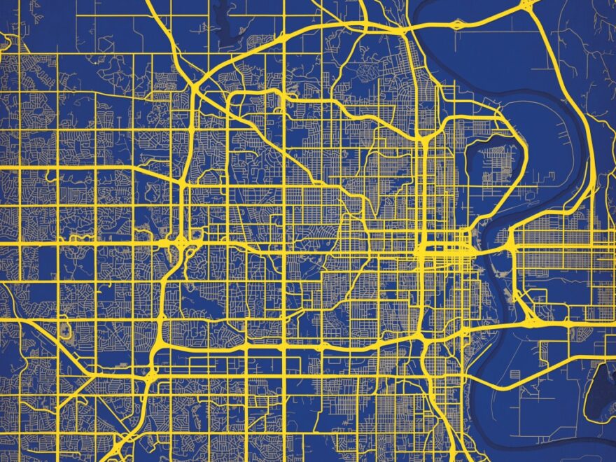Omaha Nebraska Map Art City Prints