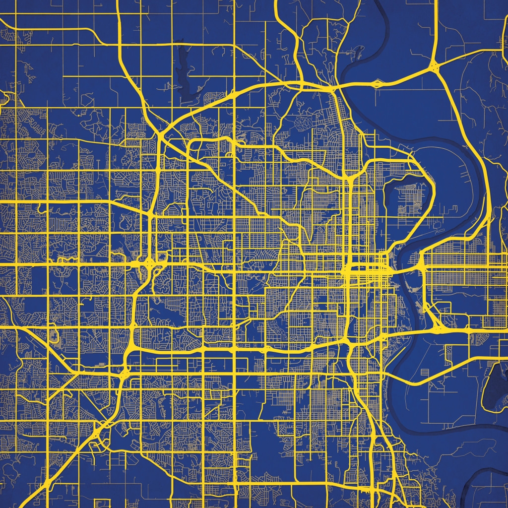 Omaha Nebraska Map Art City Prints