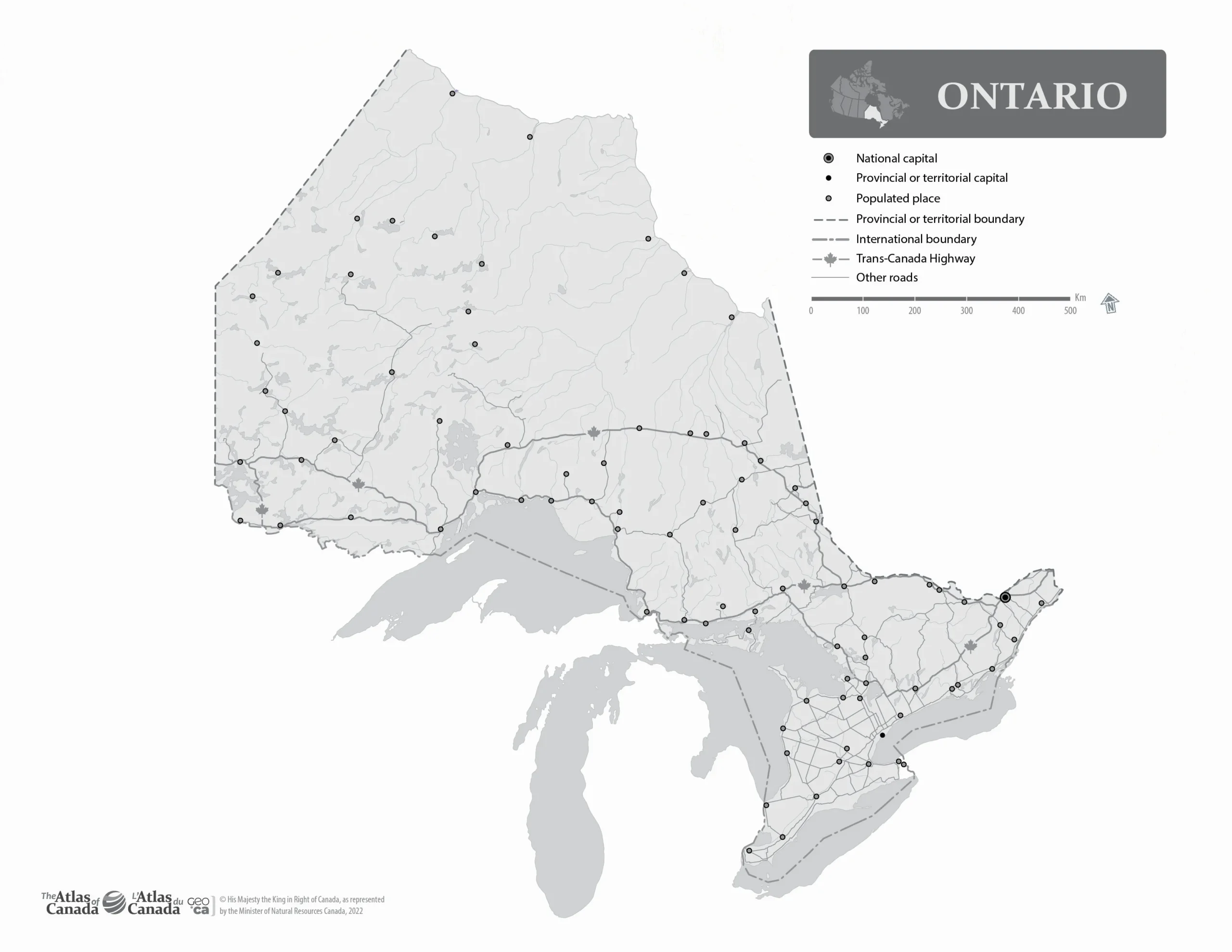 Ontario Without Names Map Printable JPG PDF Maps
