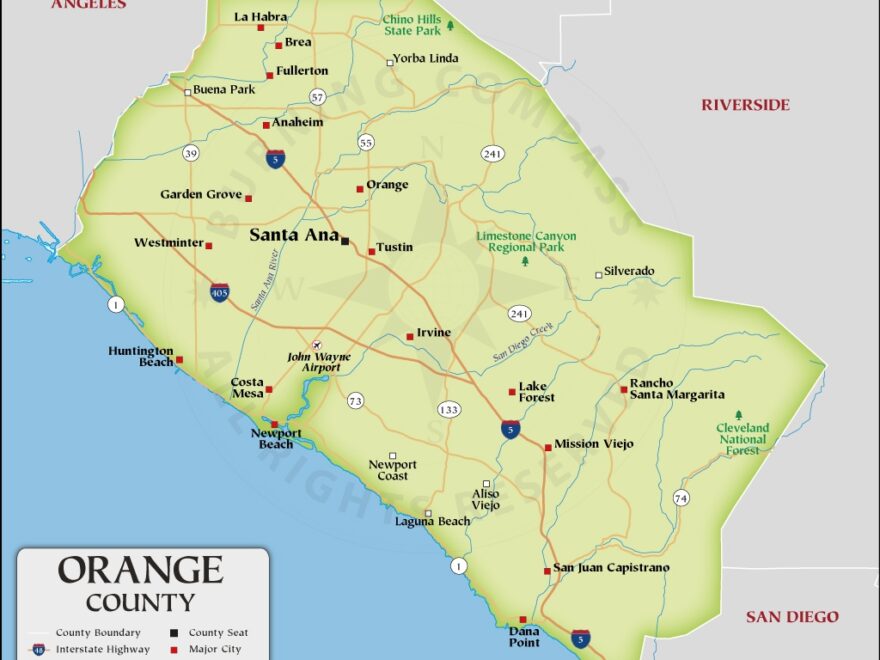 Orange County Map California USA
