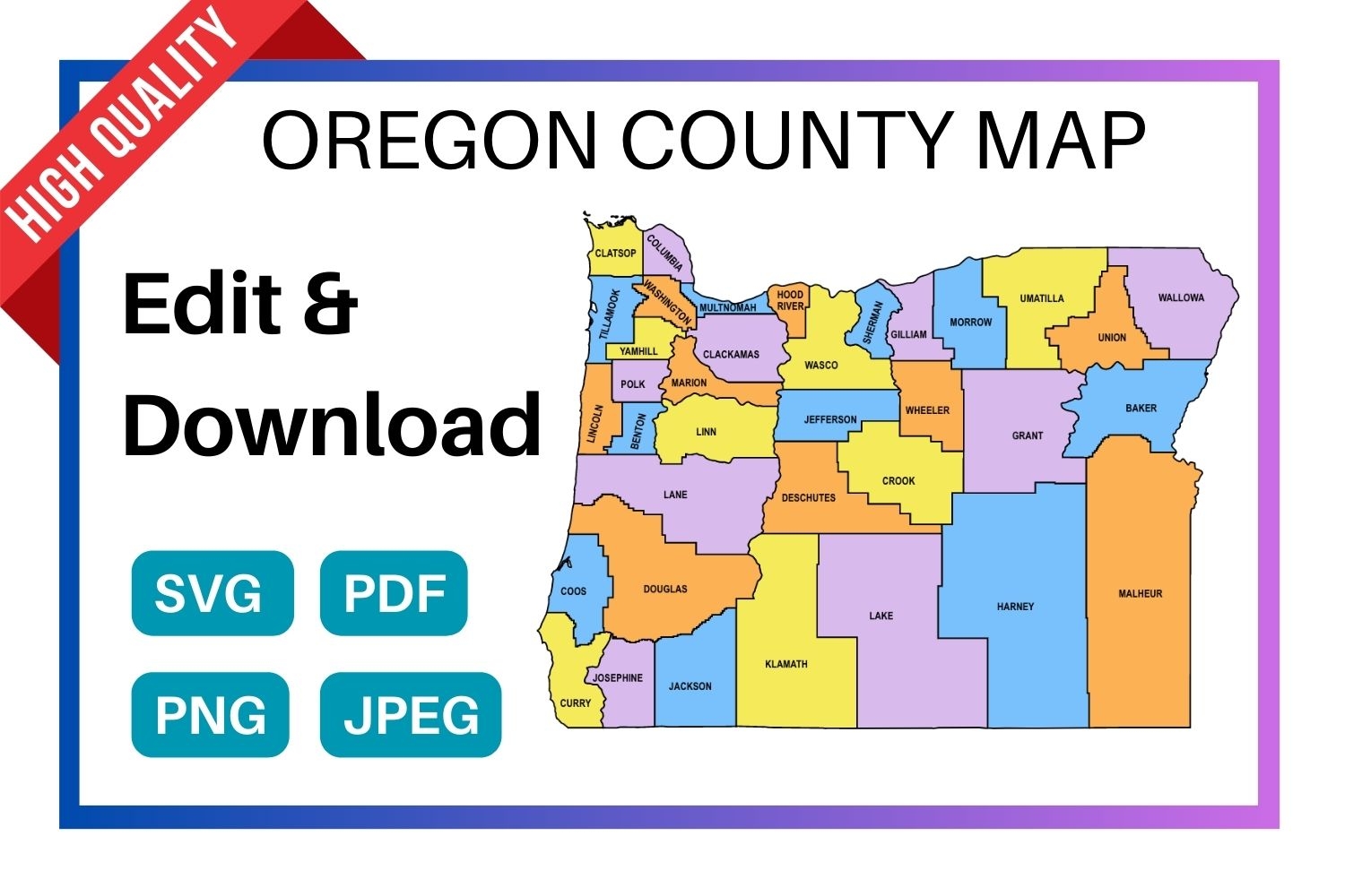 Printable Map Of Oregon Counties