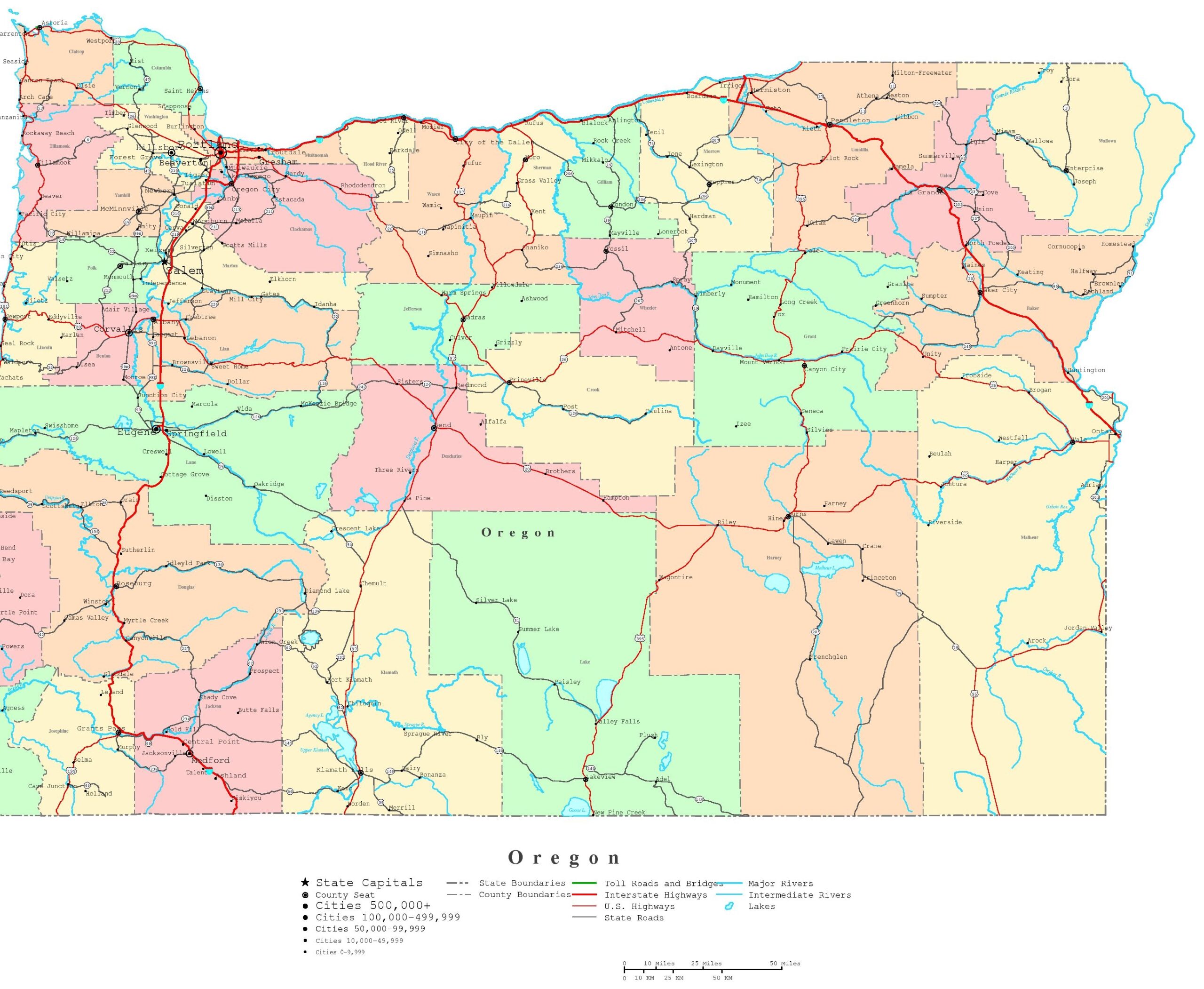 Blank Map Of Oregon Printable For Free