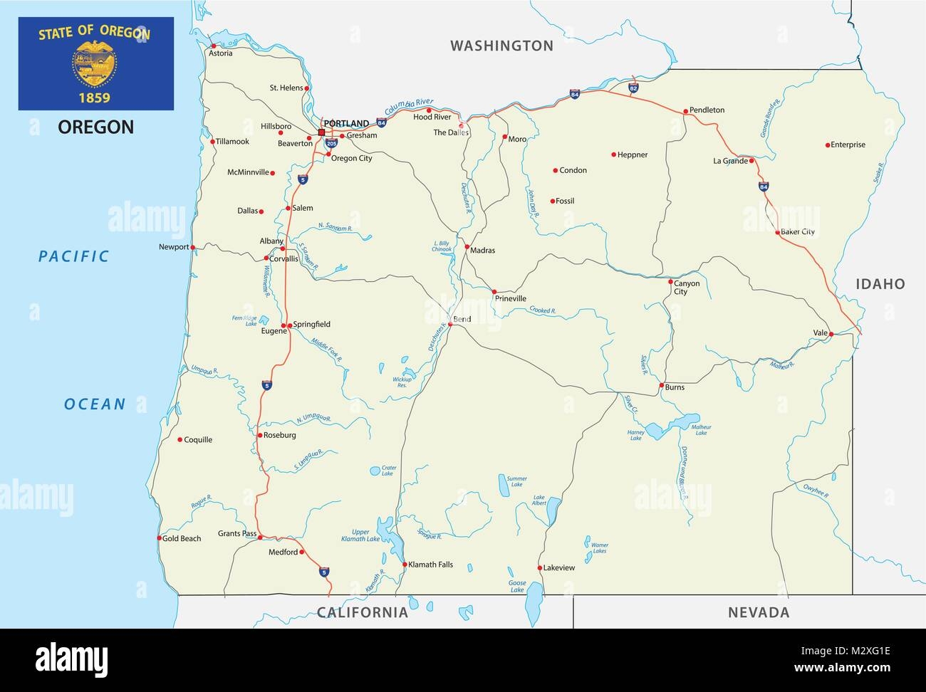 Oregon Route Map Printable