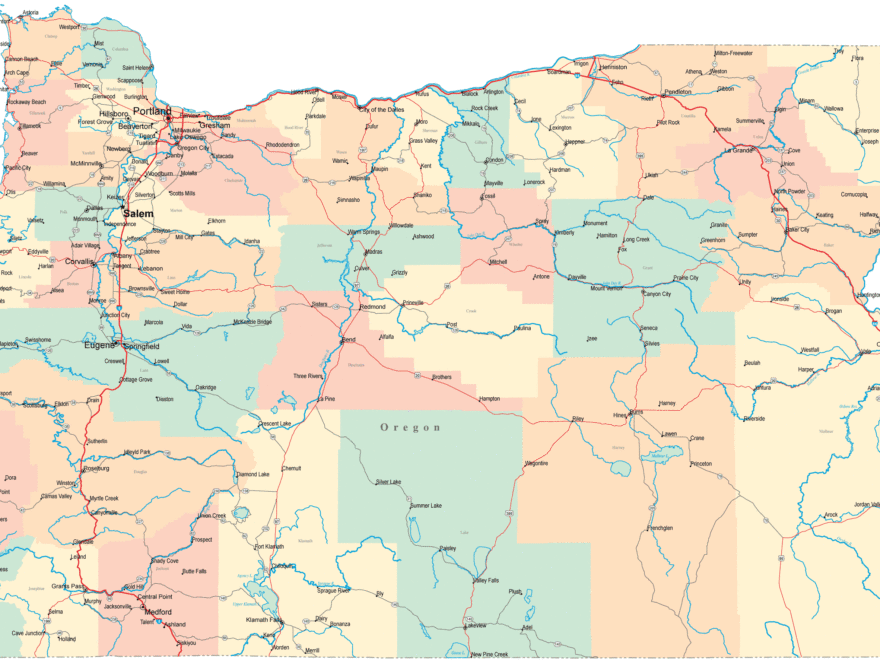 Oregon Road Map OR Road Map Oregon Highway Map