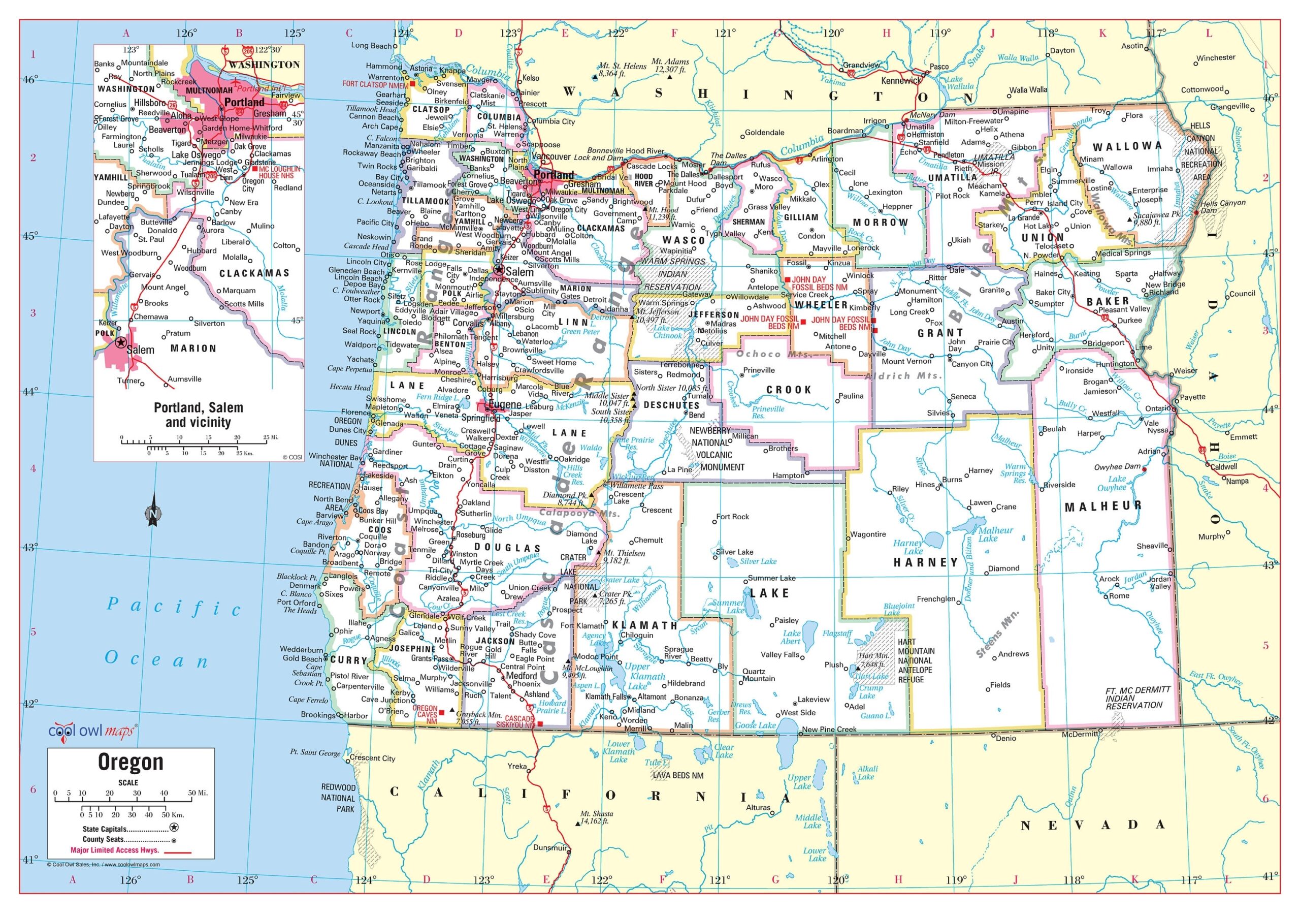 Printable Oregon Map With Cities Printable Oregon Map With Cities