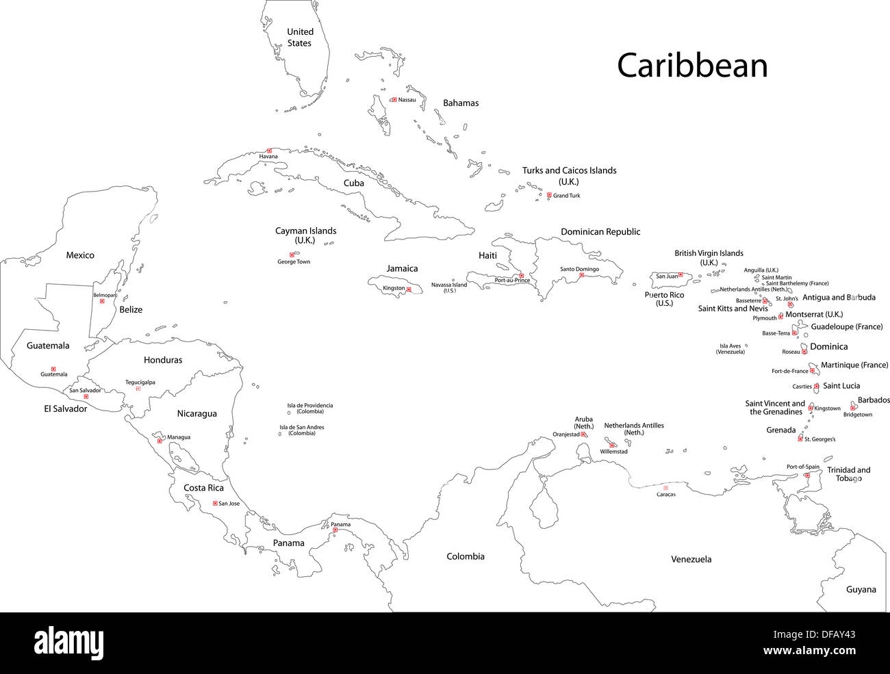 Free Printable Carabbean Map