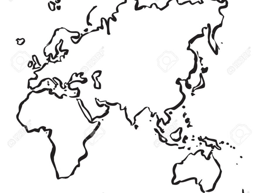 Outline Map Of Europe Asia Africa And Australia Royalty Free SVG Cliparts Vectors And Stock Illustration Image 87917096
