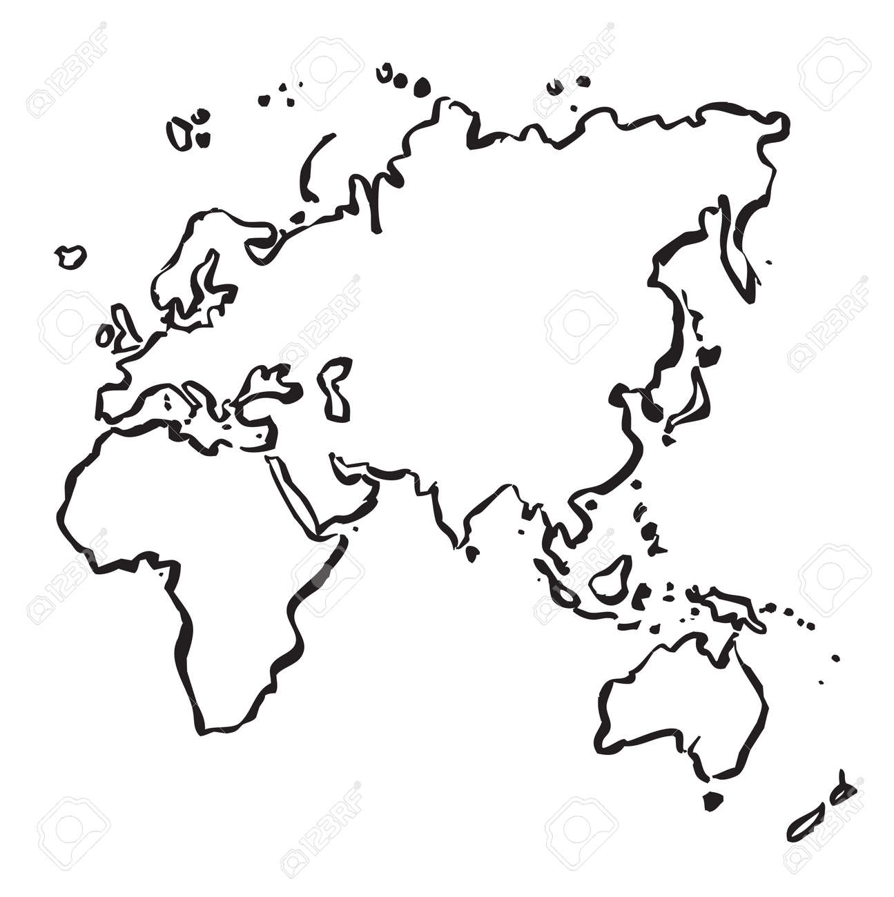 Outline Map Of Europe Asia Africa And Australia Royalty Free SVG Cliparts Vectors And Stock Illustration Image 87917096 