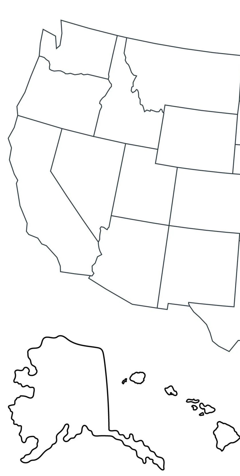West Region Blank Map Printable