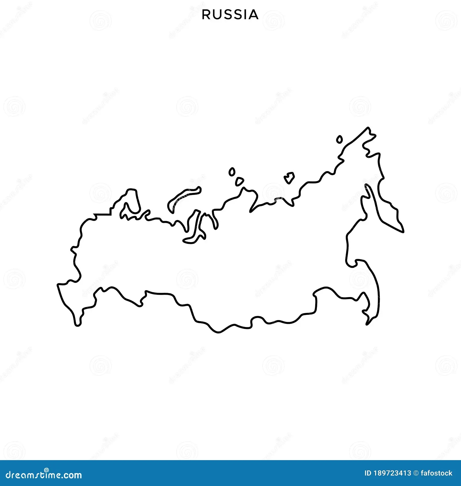 Russia Printable Blackline Map