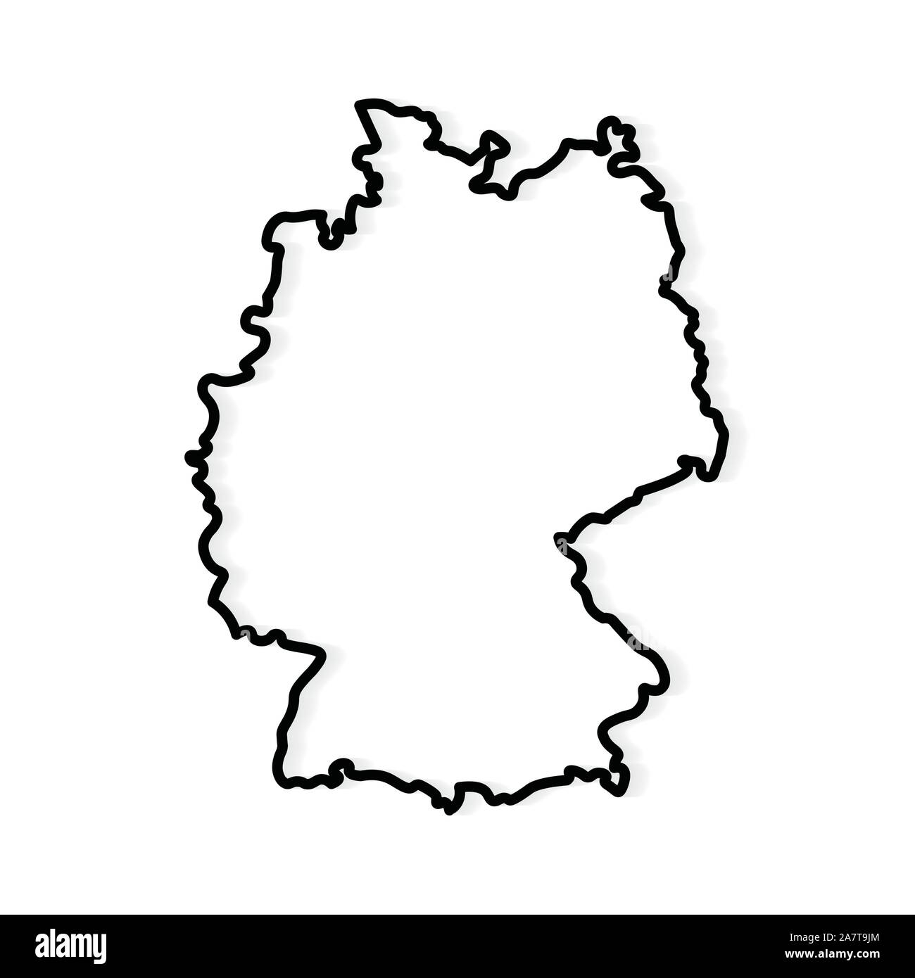 Outline Of Germany Map Vector Illustration Stock Vector Image Art Alamy
