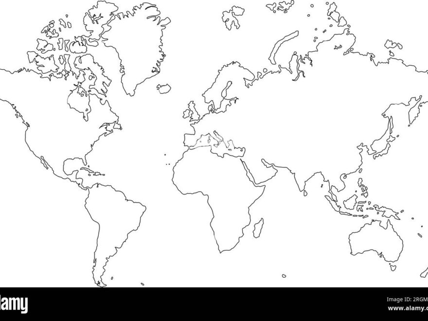 Outline World Map Hi res Stock Photography And Images Alamy