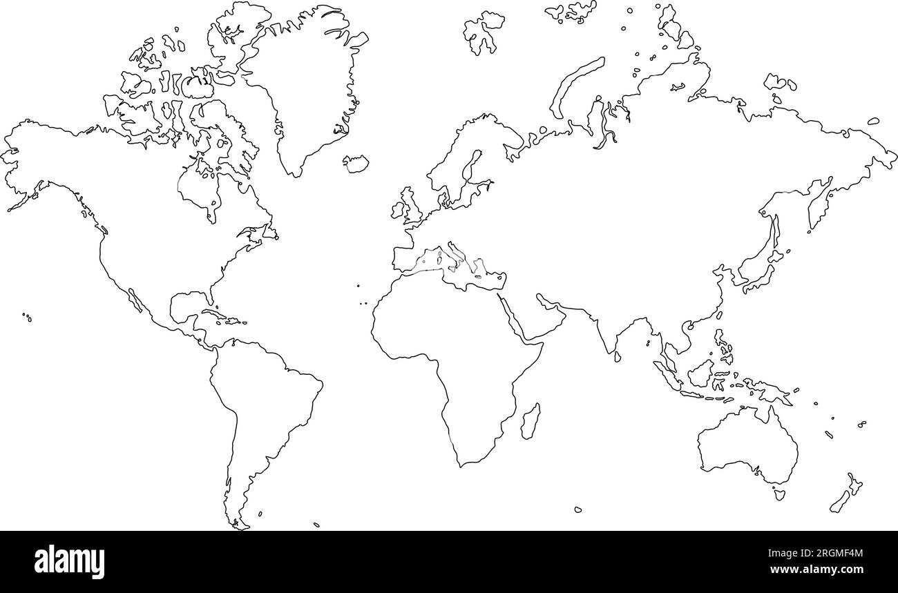 Outline World Map Hi res Stock Photography And Images Alamy