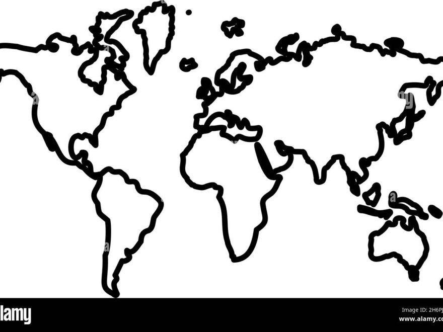 Outline World Map Hi res Stock Photography And Images Alamy