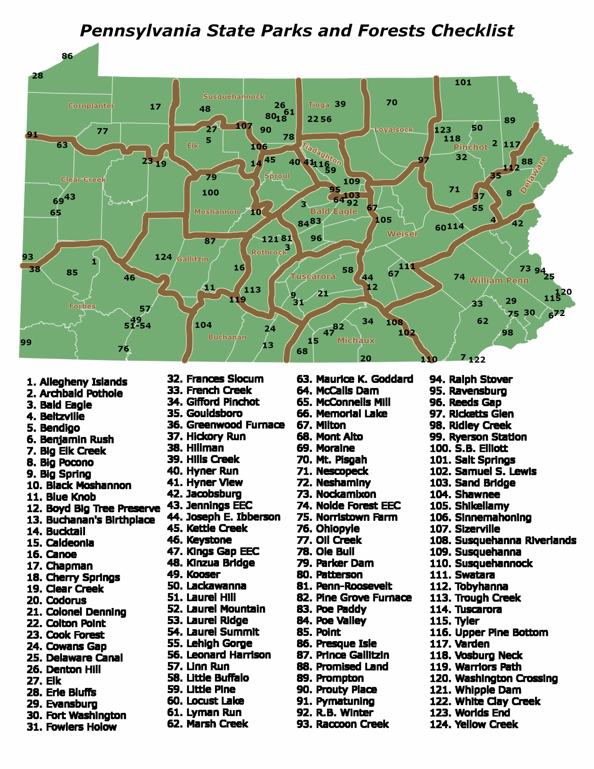 Printable Map For Pennsylvania