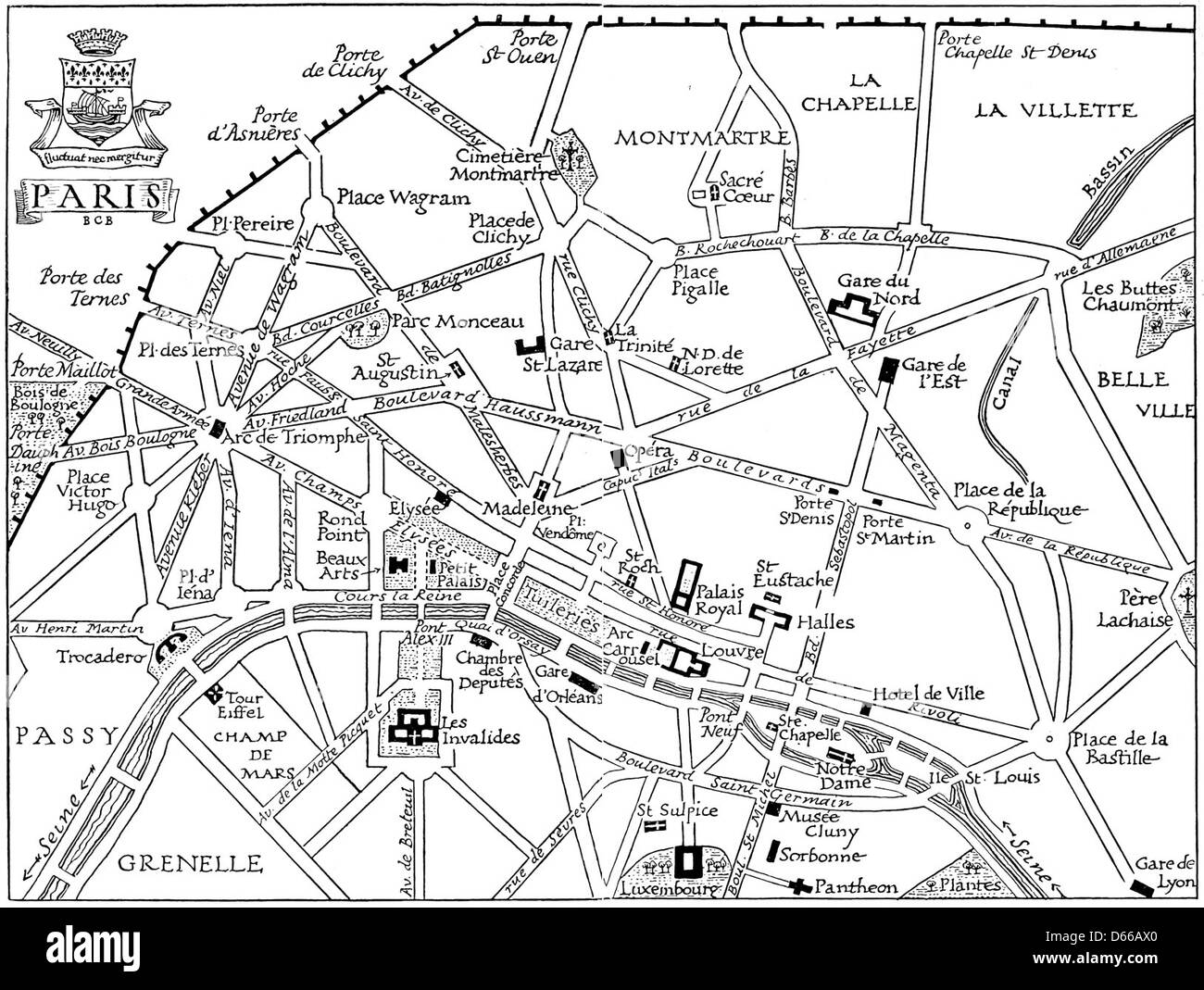 Paris Highlights Printable Map
