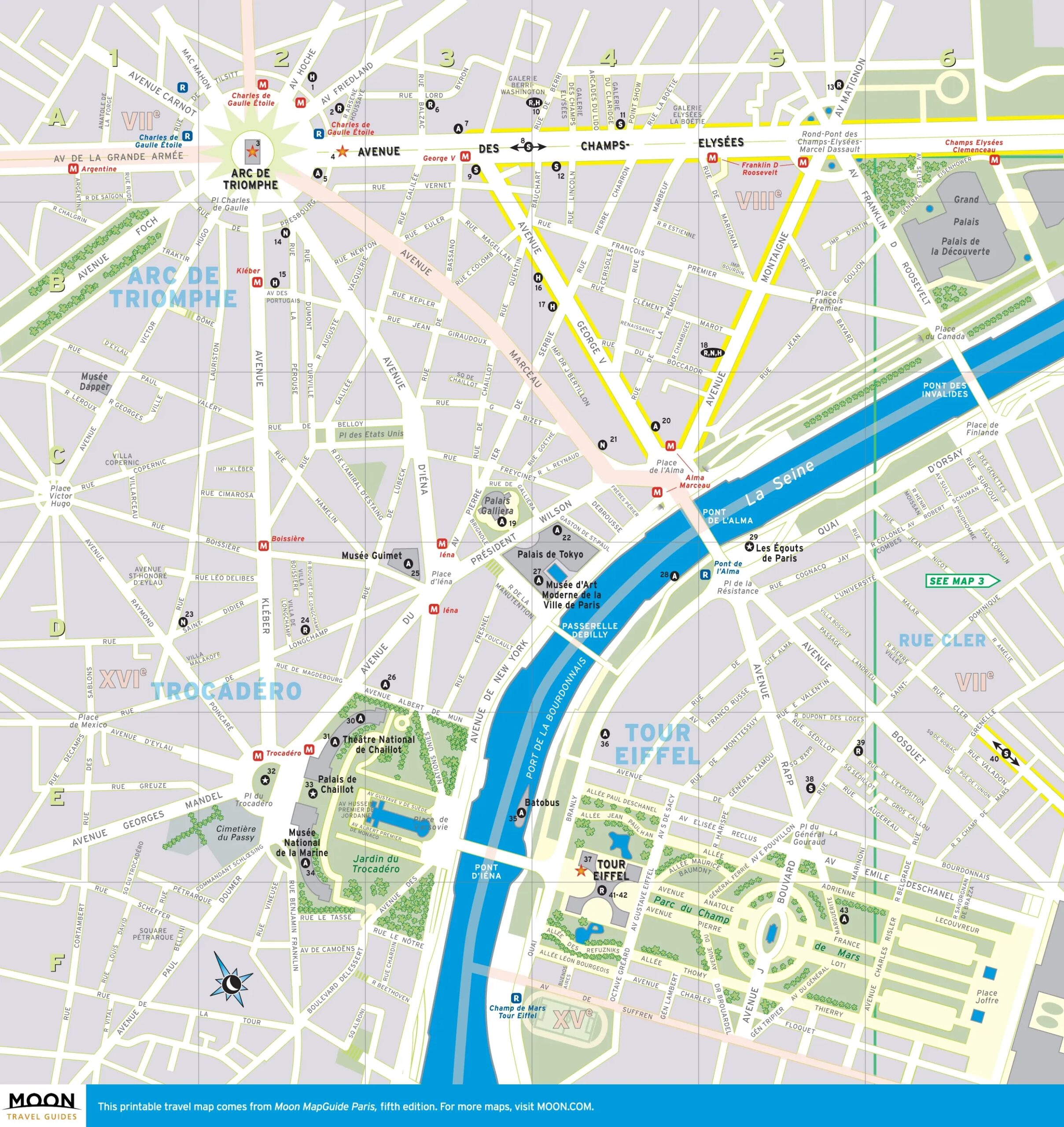 Travel Printable Map Of Paris
