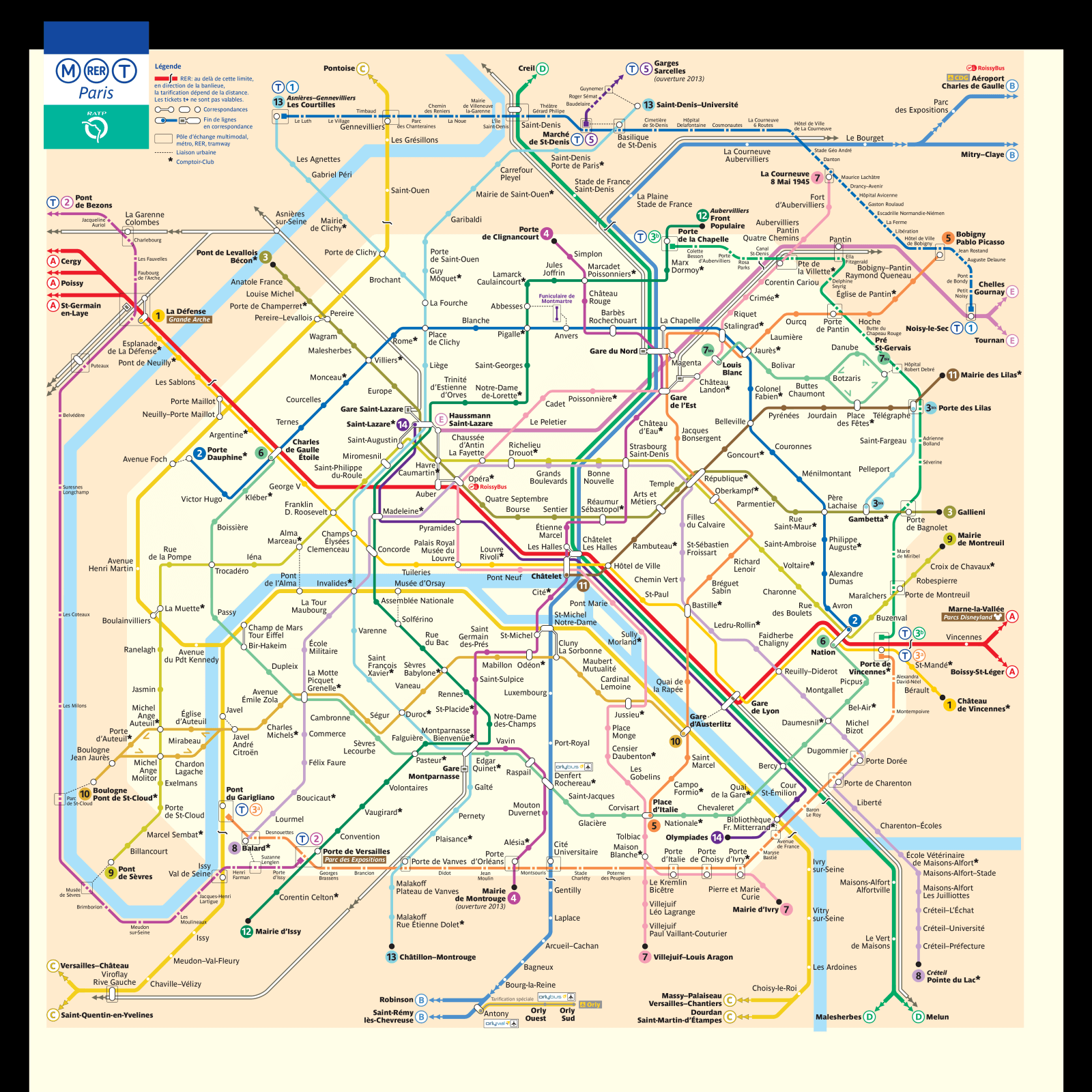 Free Printable Paris Metro Map