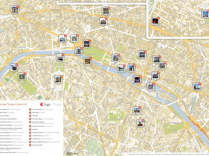 Paris Printable Tourist Map Tripomatic