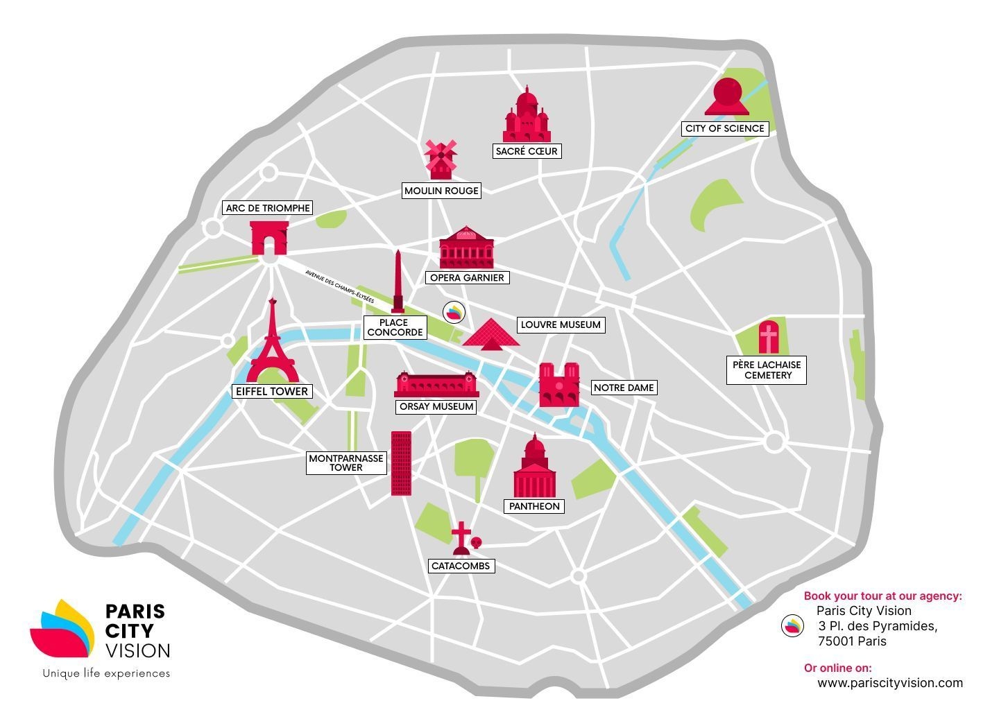 Free Printable Map Of Paris France