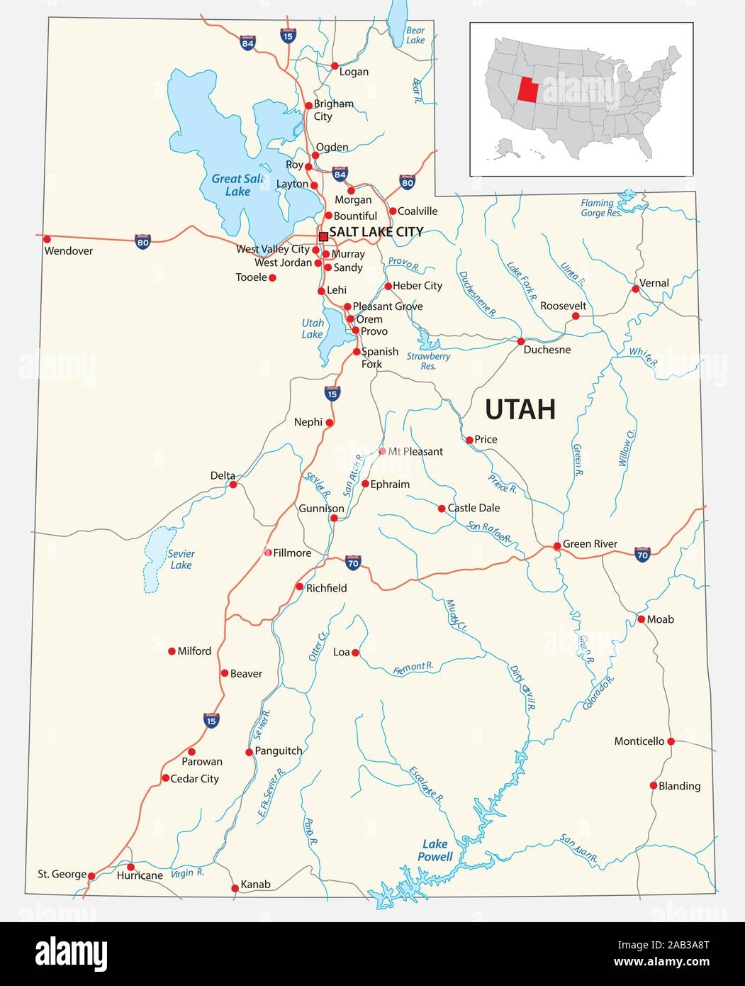 Printable Road Map Of Utah Printable Road Map Of Utah