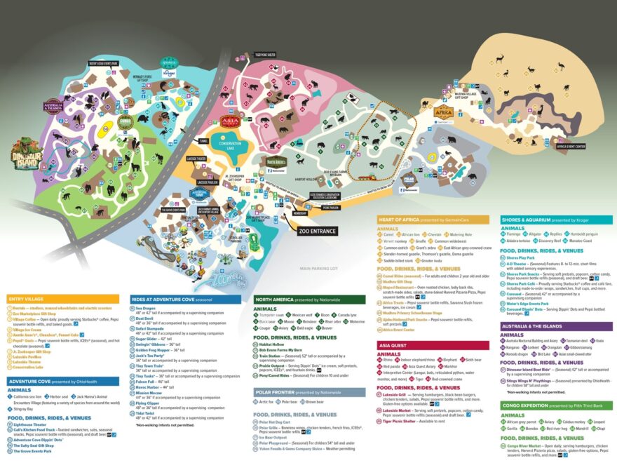 Park Map Columbus Zoo And Aquarium