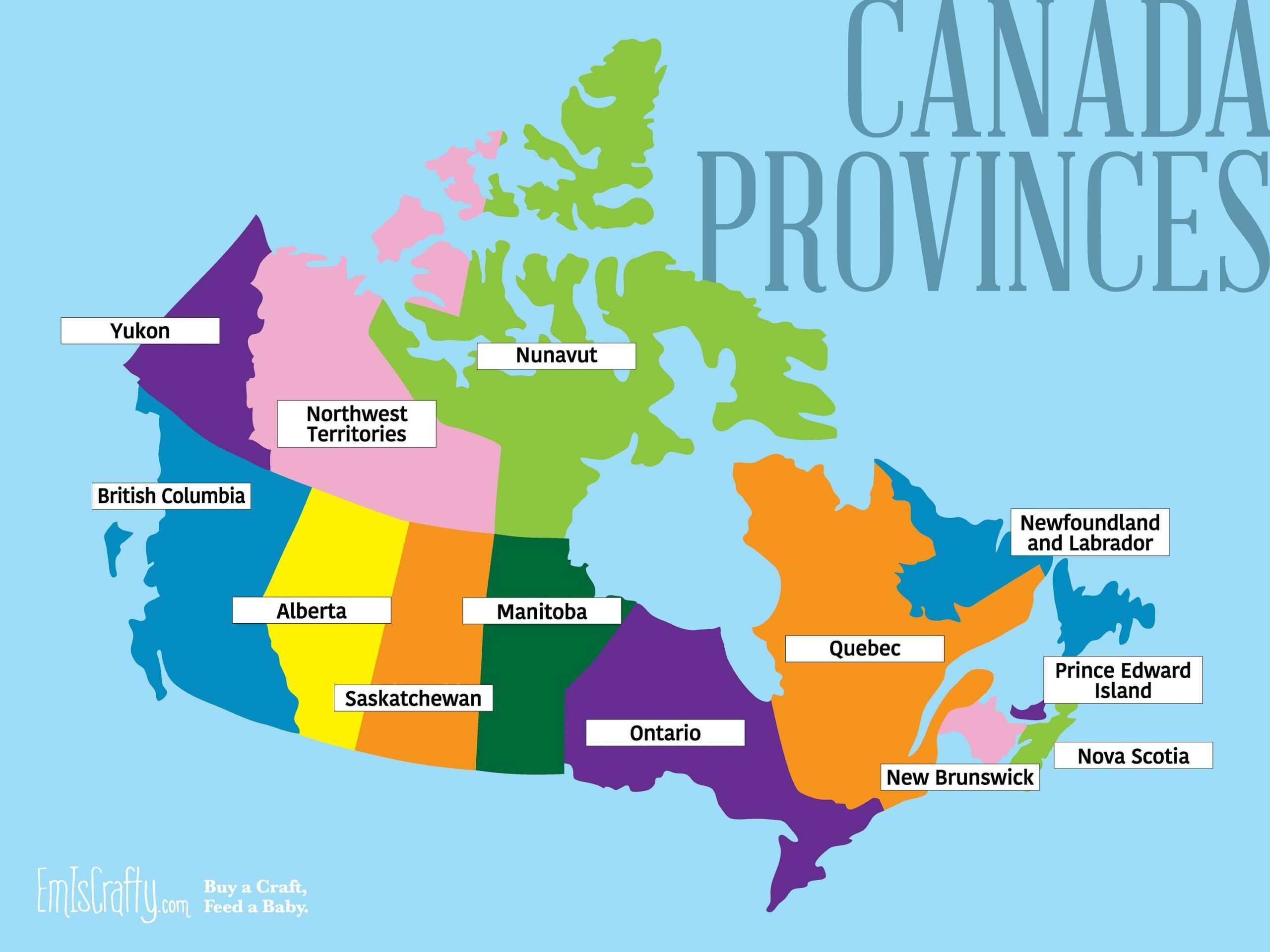 Map Of Canada Not Labeled Printable