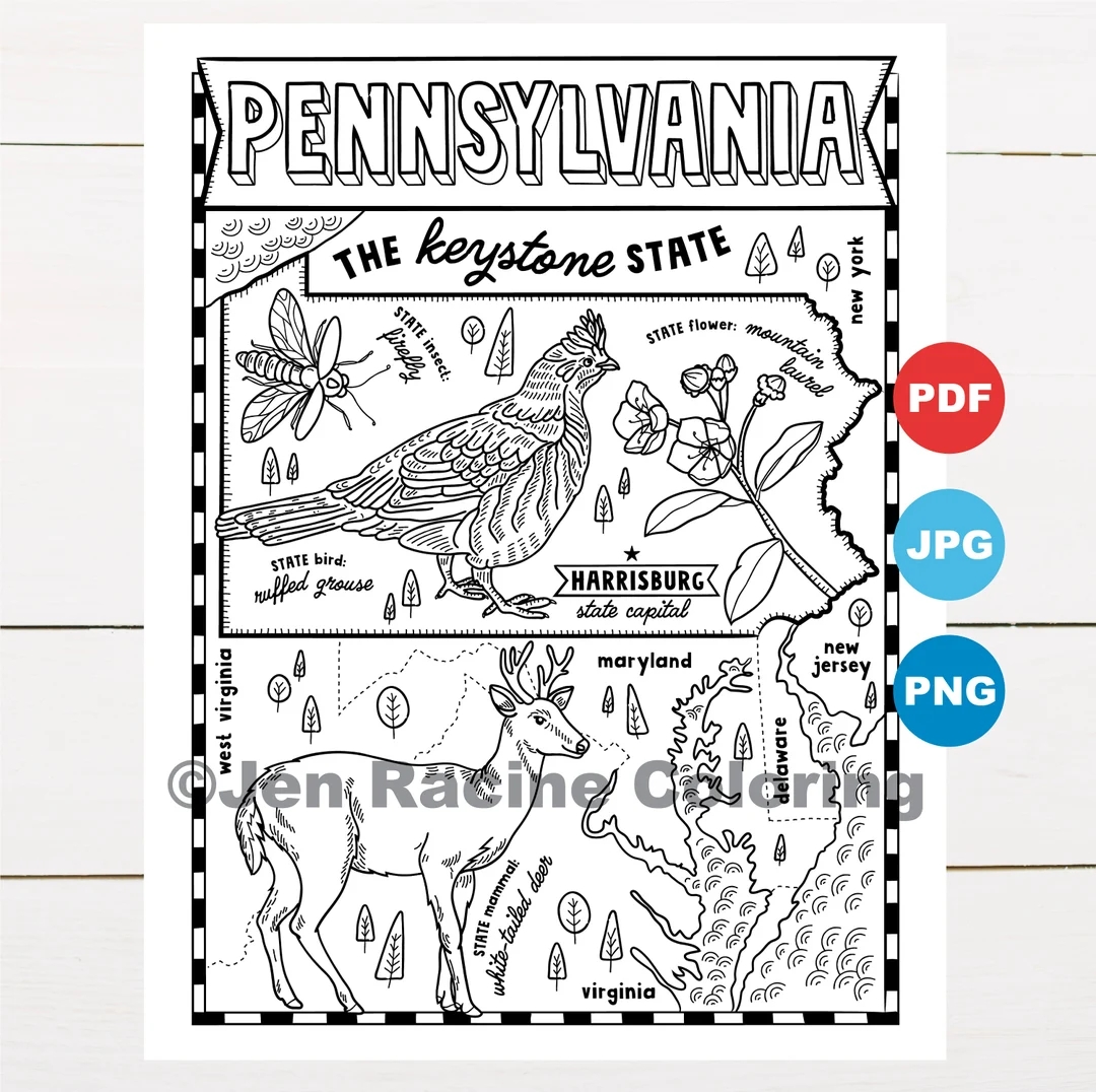 Pennsylvania Map For Kids Printable
