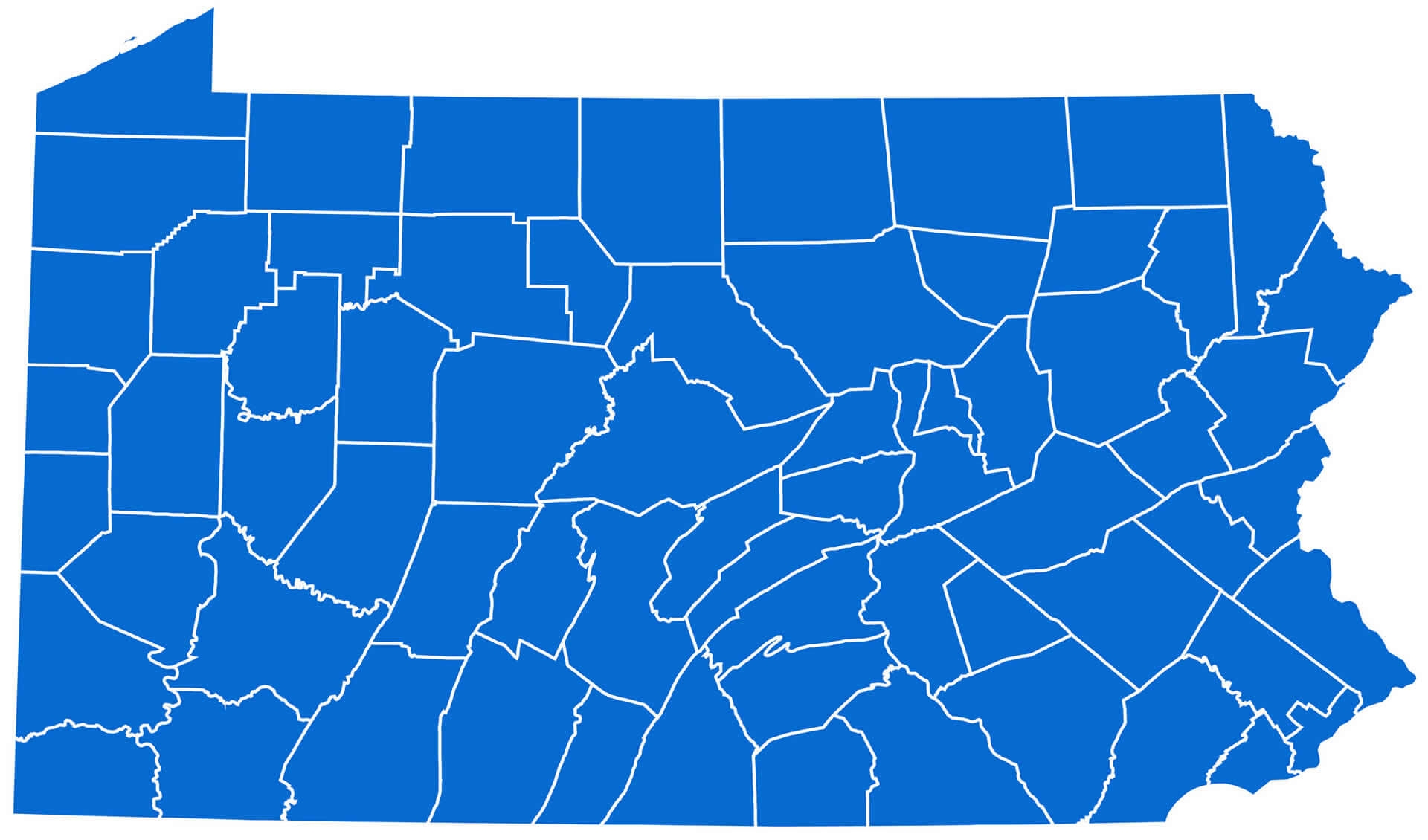 Printable Blank Pa County Map