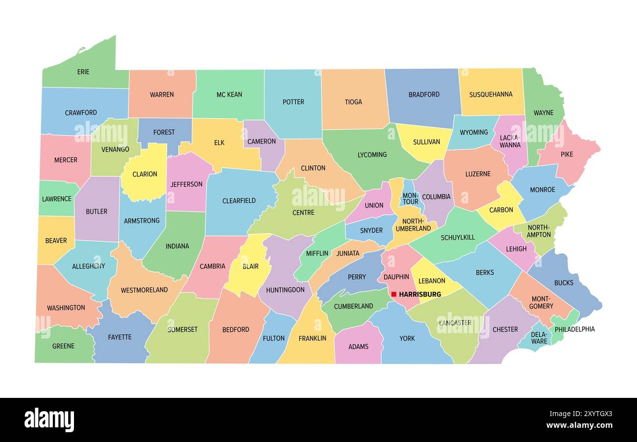 Pennsylvania Map District Hi res Stock Photography And Images Alamy
