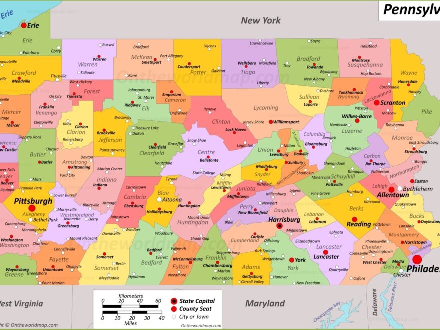 Pennsylvania State Map USA Maps Of Pennsylvania PA