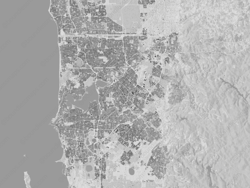 Perth Figure ground Vector Map Boundless Maps