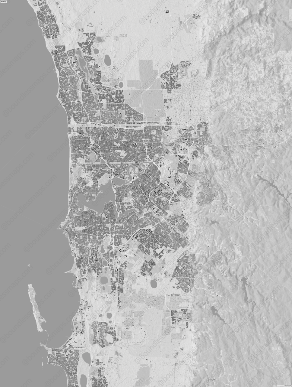 Perth Figure ground Vector Map Boundless Maps