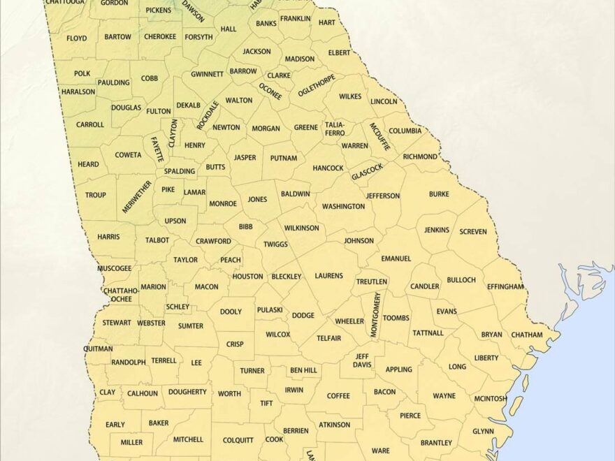 Physical Map Of Georgia