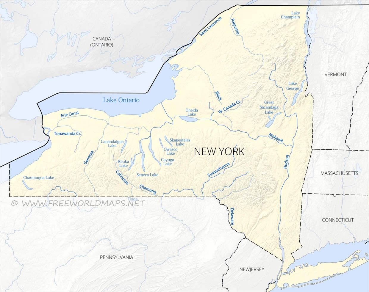 Printable Map Of New York Printable Map Of New York