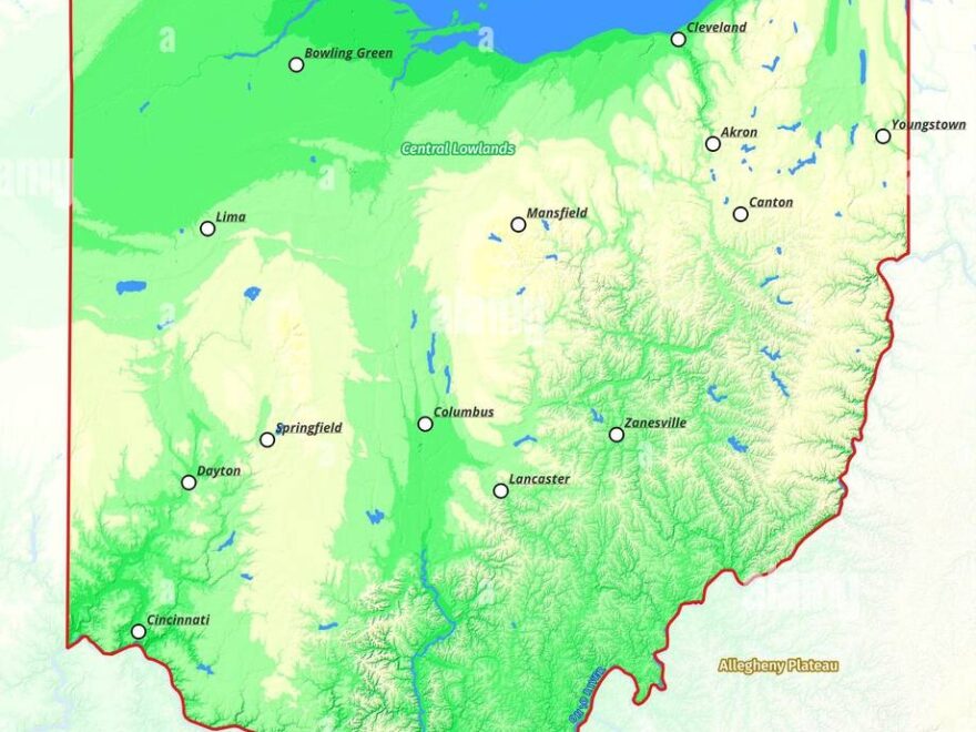 Physical Map Of Ohio Hi res Stock Photography And Images Alamy