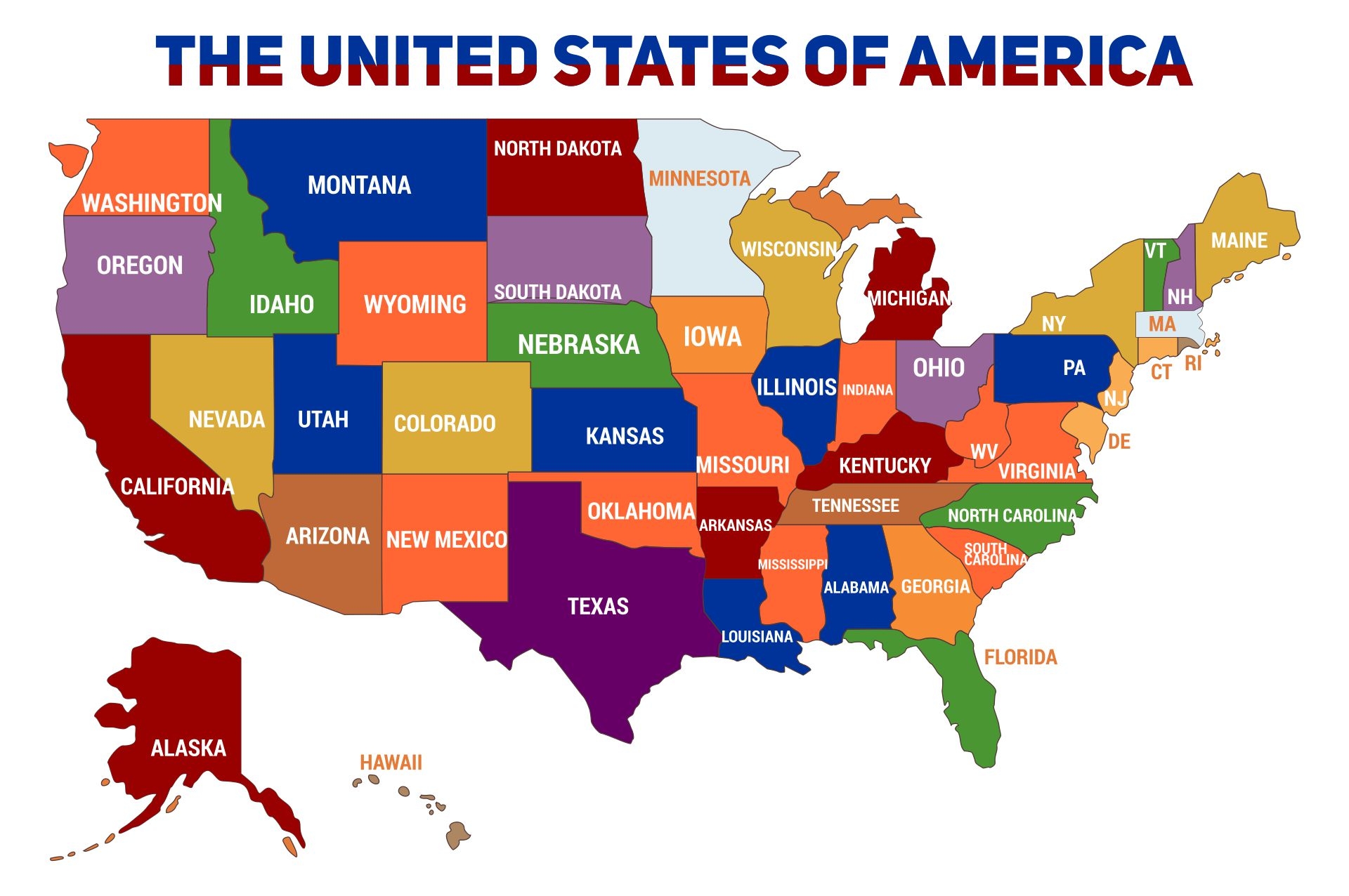 United States Coloring Map Printable United States Coloring Map Printable