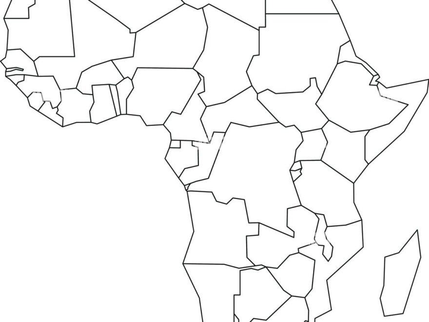 Political Map Of Africa Simplified Black Wireframe Outline Vector Illustration Stock Vector Image Art Alamy