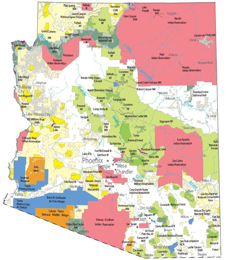 Political Map Of Arizona State Printable Collection Thong Thai Real