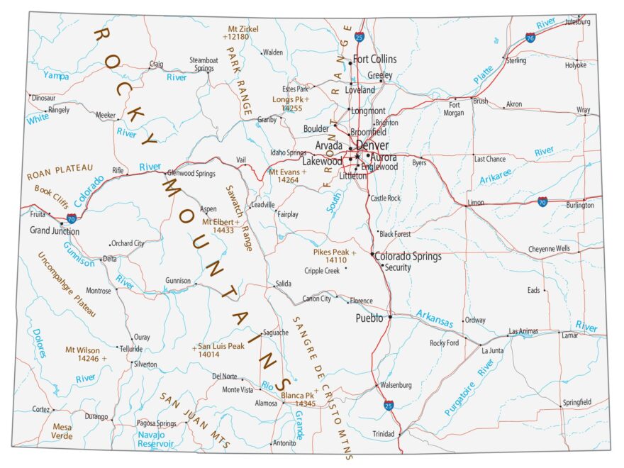 Political Map Of Colorado State Printable Collection Thong Thai Real