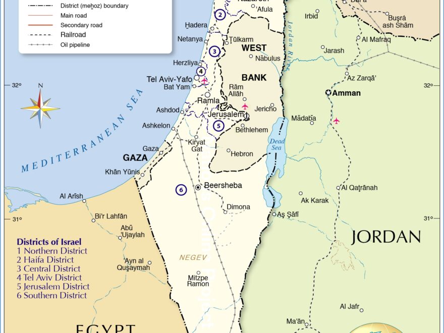 Political Map Of Israel Nations Online Project