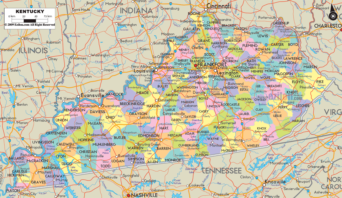 Printable Kentucky Road Map
