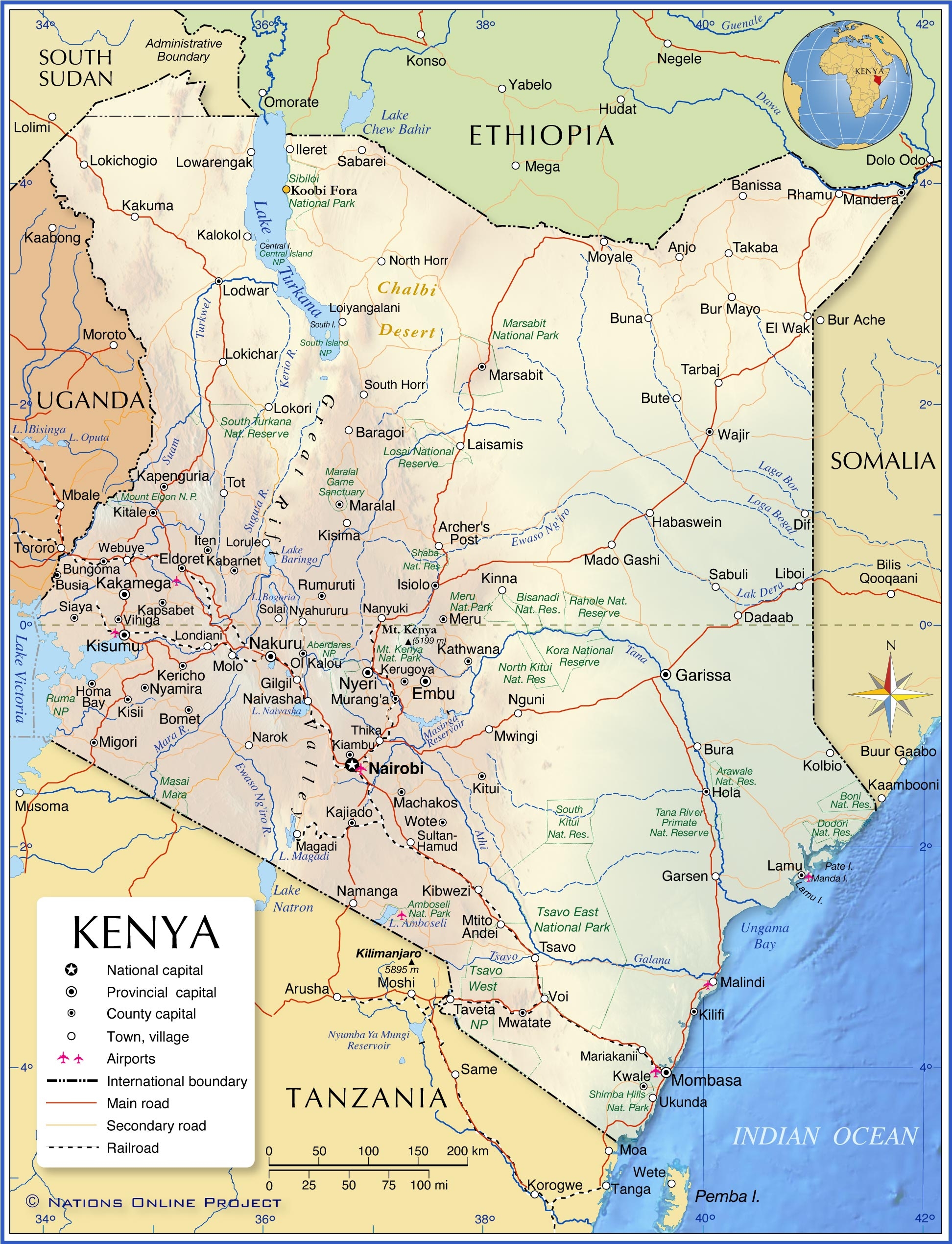 Political Map Of Kenya Nations Online Project Political Map Of Kenya Nations Online Project