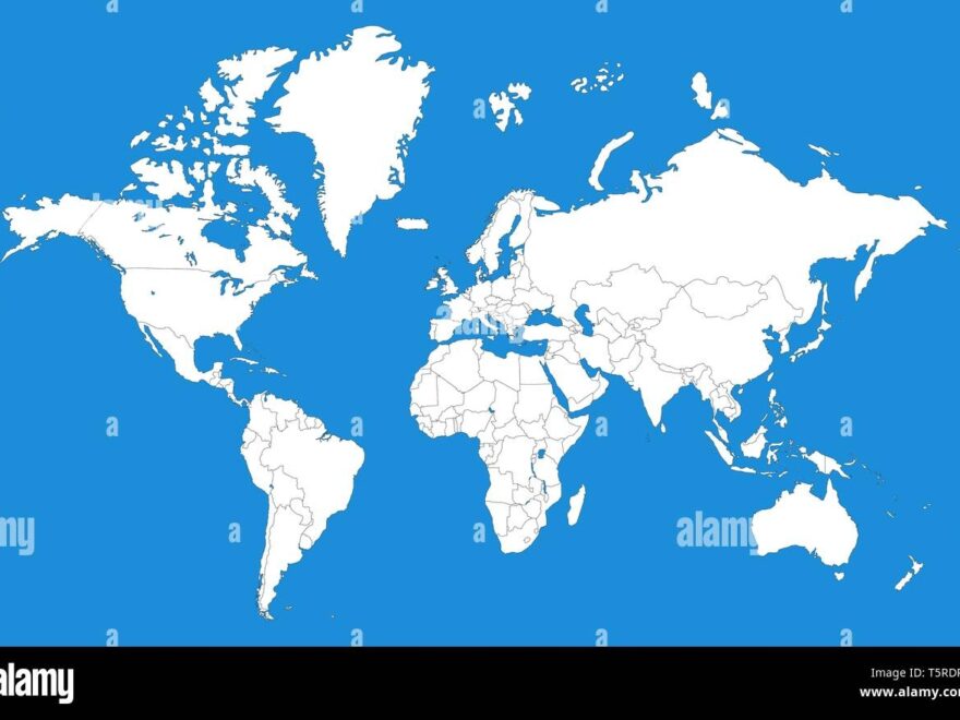 Political Map Of The World Template Woldmap Background With Editable Countries Borders Stock Vector Image Art Alamy
