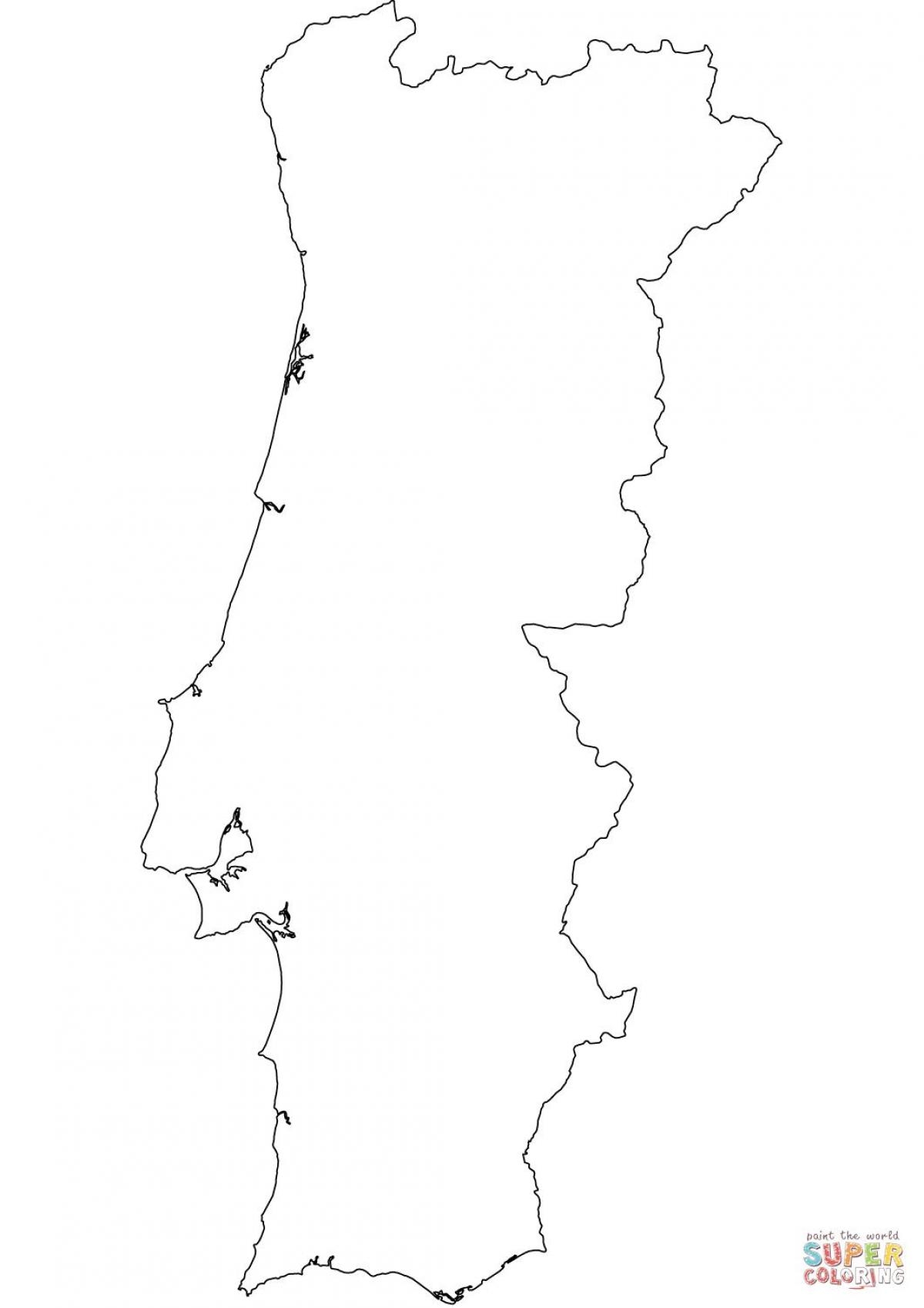 Portugal Blank Map Blank Map Of Portugal Southern Europe Europe 