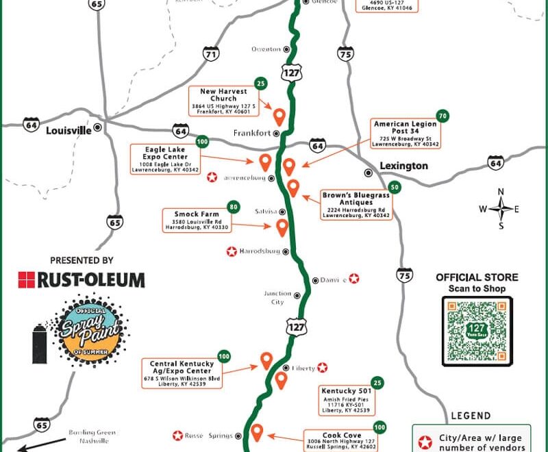 Printable 127 Yard Sale State Route Maps