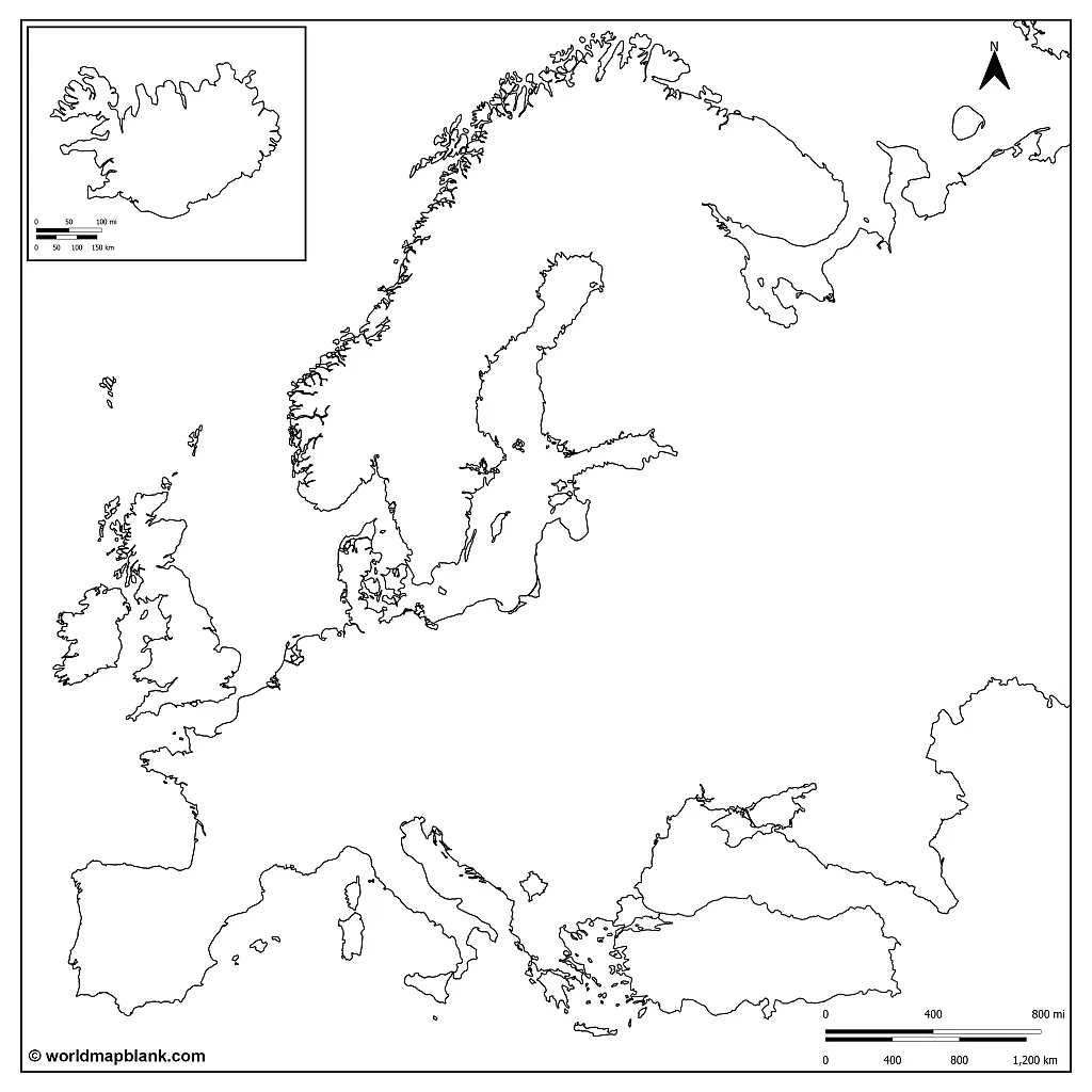 Printable Blank Map Of Europe Outline Countries Capitals Printable Blank Map Of Europe Outline Countries Capitals