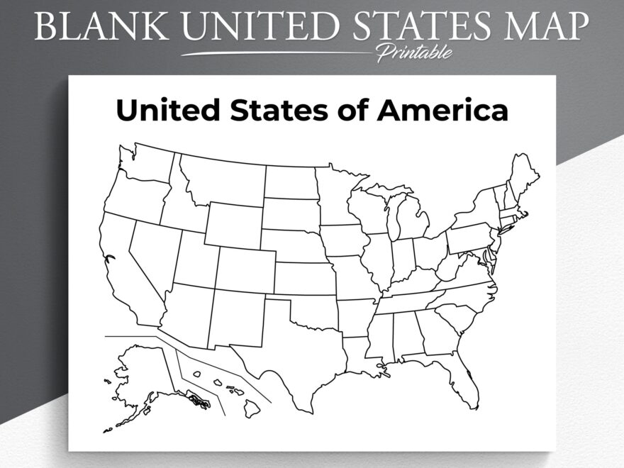 Printable Blank US Map Educational Map For Kids USA Coloring Worksheets Library