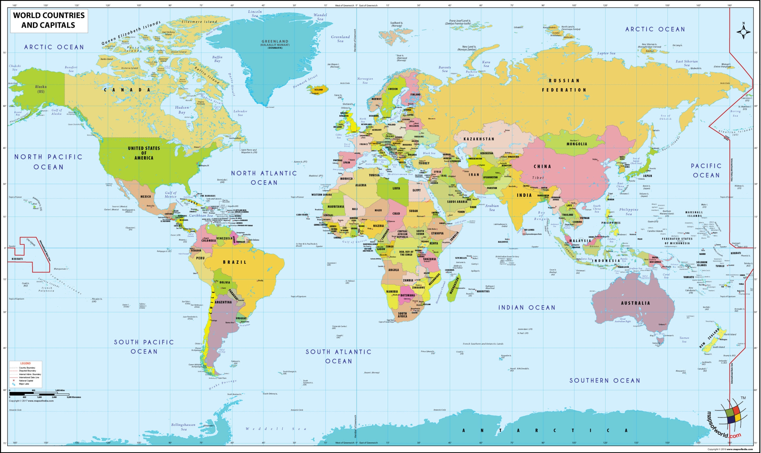 World Map Printable Practice