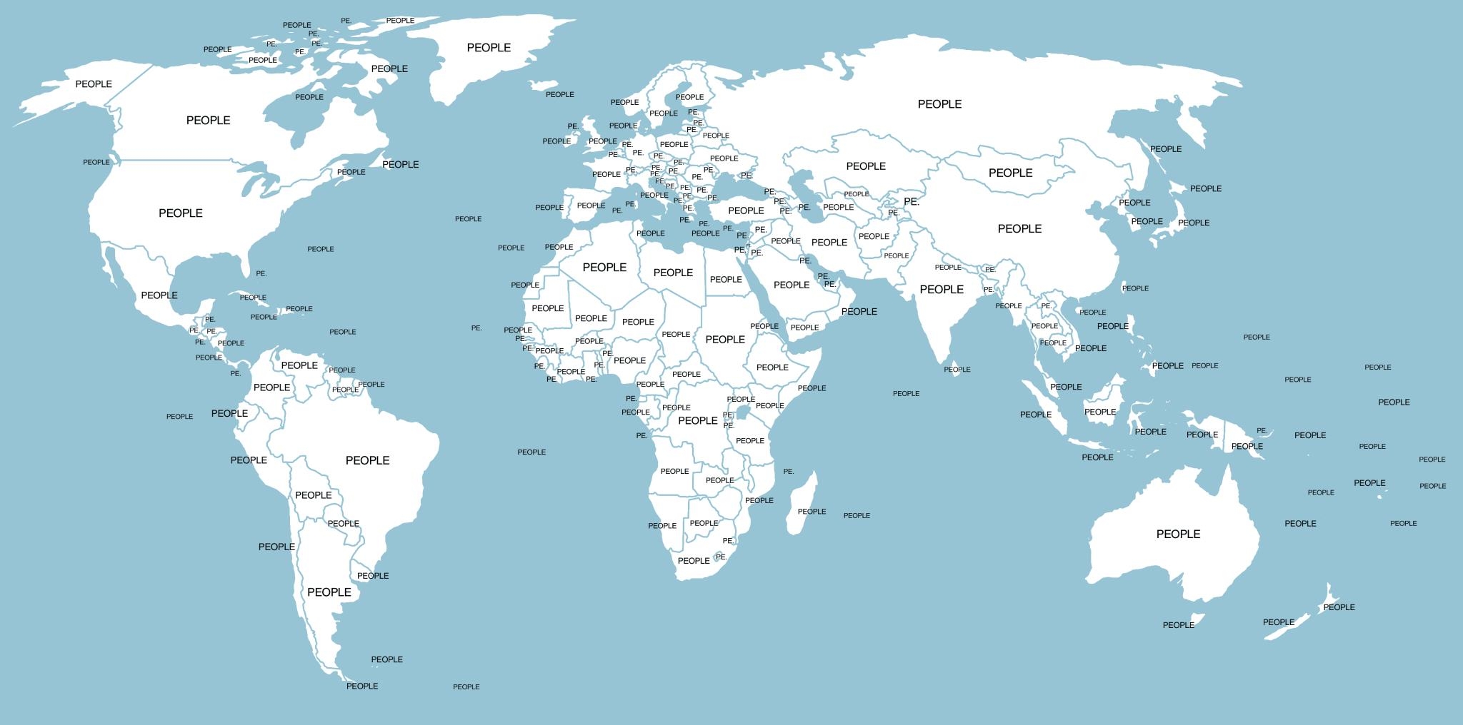 Printable Blank World Map With Countries Capitals PDF 
